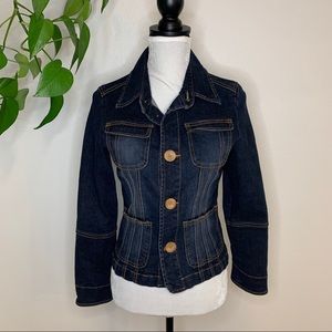 Anthropologie Tulle Petite Jean Jacket.